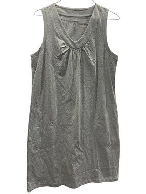 Lands End Heather Gray Tank Top Shirt Dress size S Beach Coverup Grannycore New